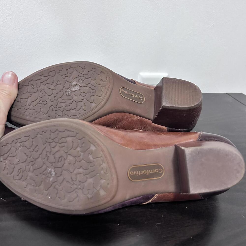Comfortiva Alora Leather Mary Jane Brown Patchwork Women's size 8.5 - Picture 8 of 9